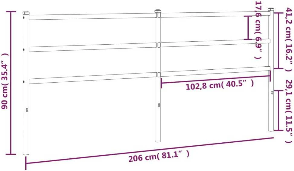 Metalinis galvūgalis, juodos spalvos, 200cm