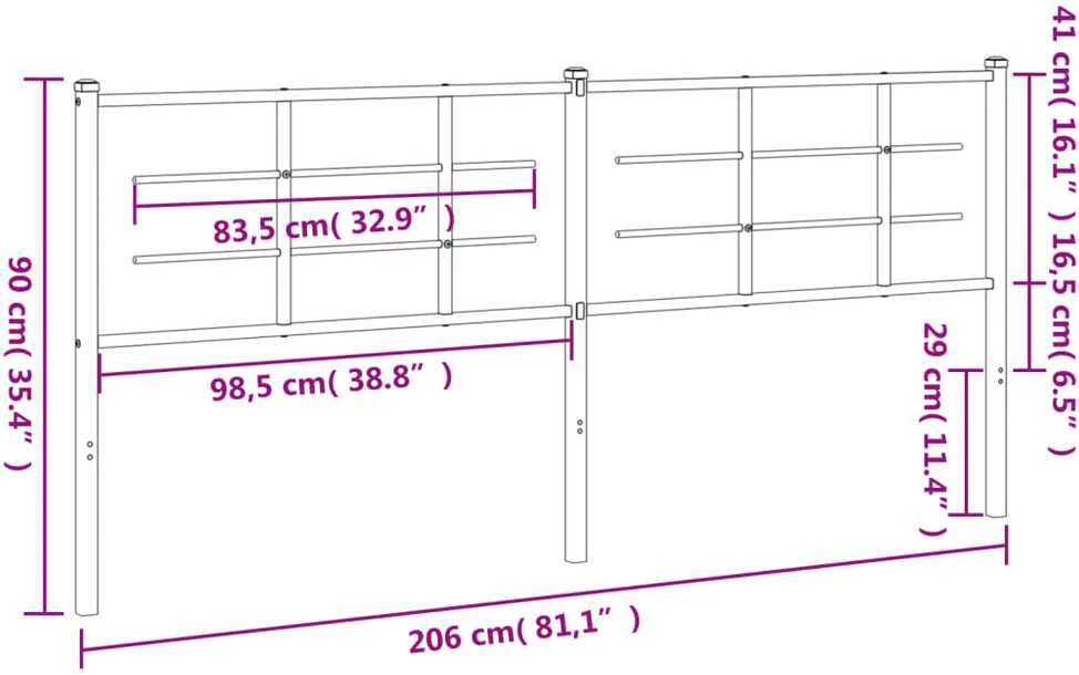 Metalinis galvūgalis, juodos spalvos, 200cm