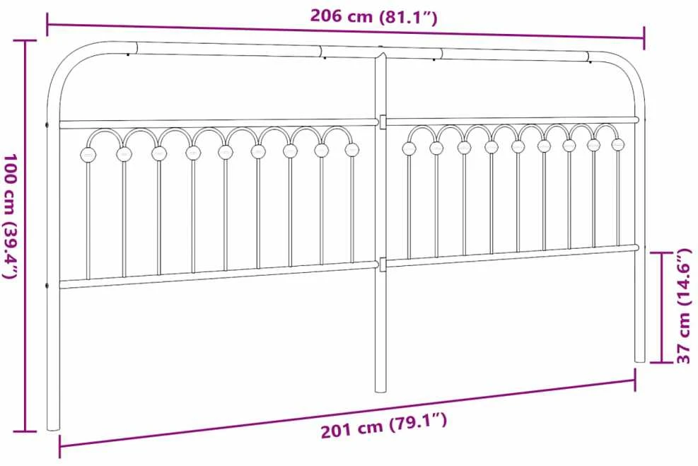 Metalinis galvūgalis, juodos spalvos, 200cm