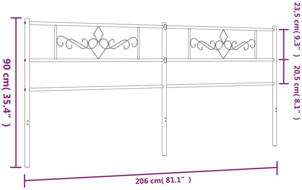 Metalinis galvūgalis, juodos spalvos, 200cm