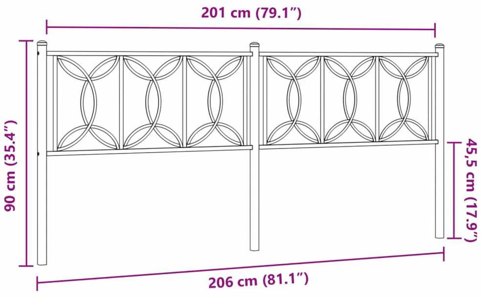 Metalinis pakaitinis galvūgalis, juodos spalvos, 200cm