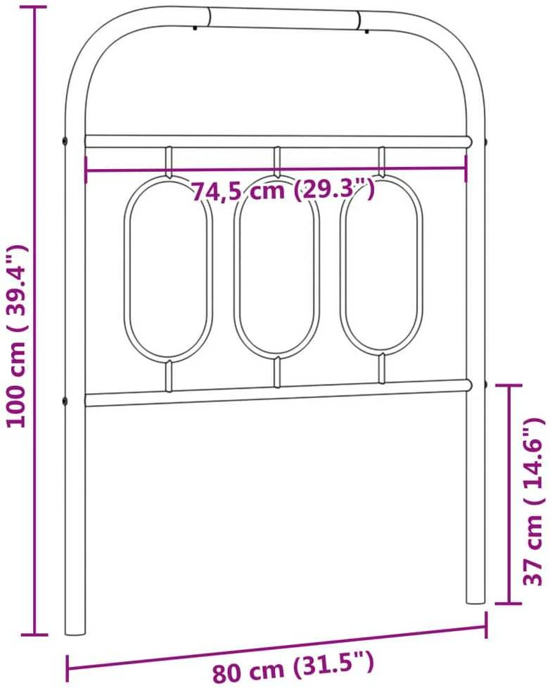 Metalinis pakaitinis galvūgalis, juodos spalvos, 75cm