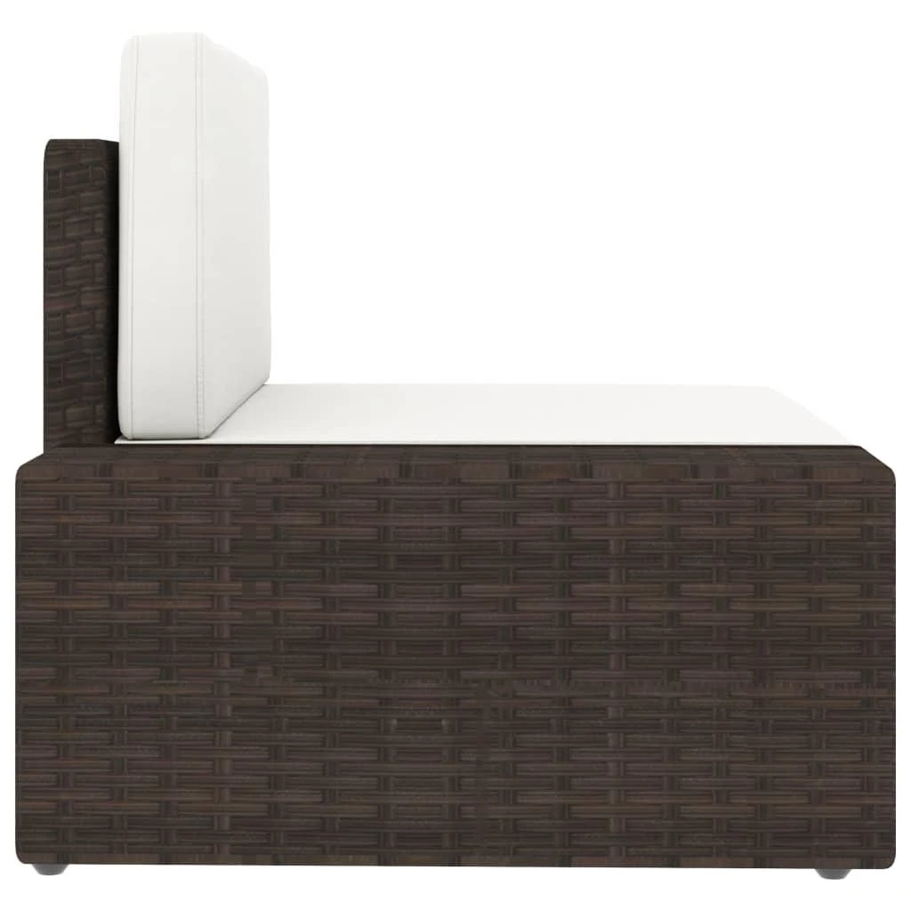 Modulinė dvivietė sofa, rudos spalvos, poliratanas