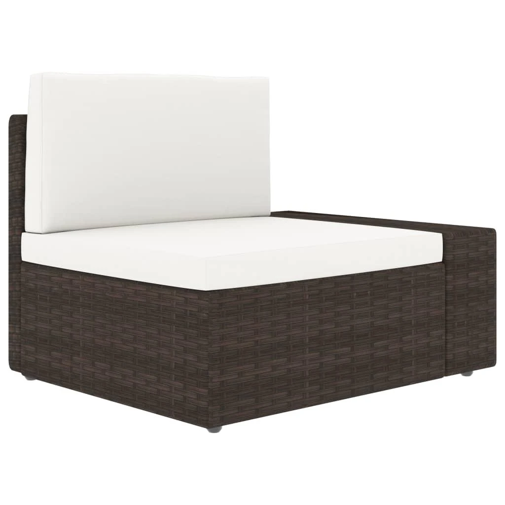 Modulinė dvivietė sofa, rudos spalvos, poliratanas