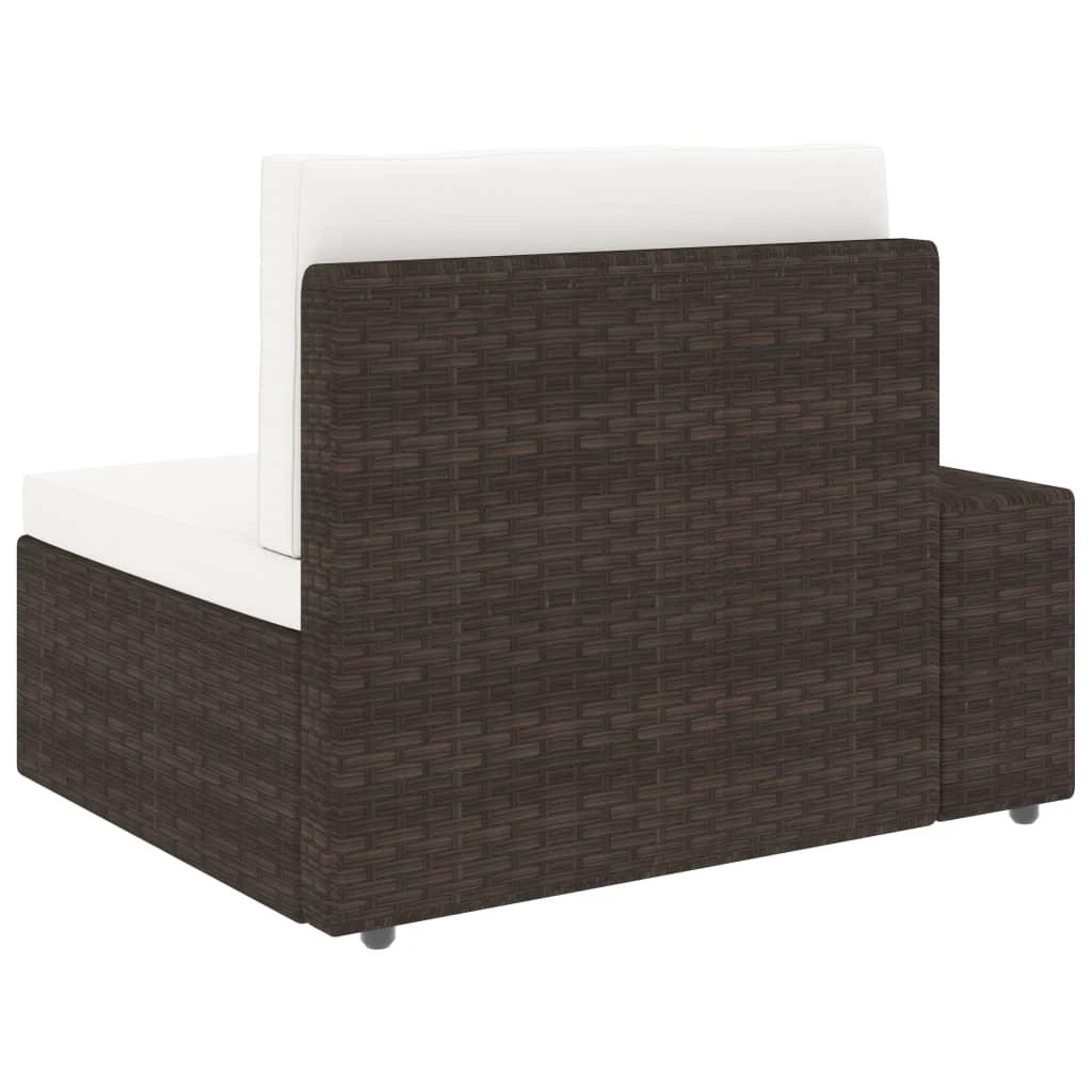 Modulinė dvivietė sofa, rudos spalvos, poliratanas