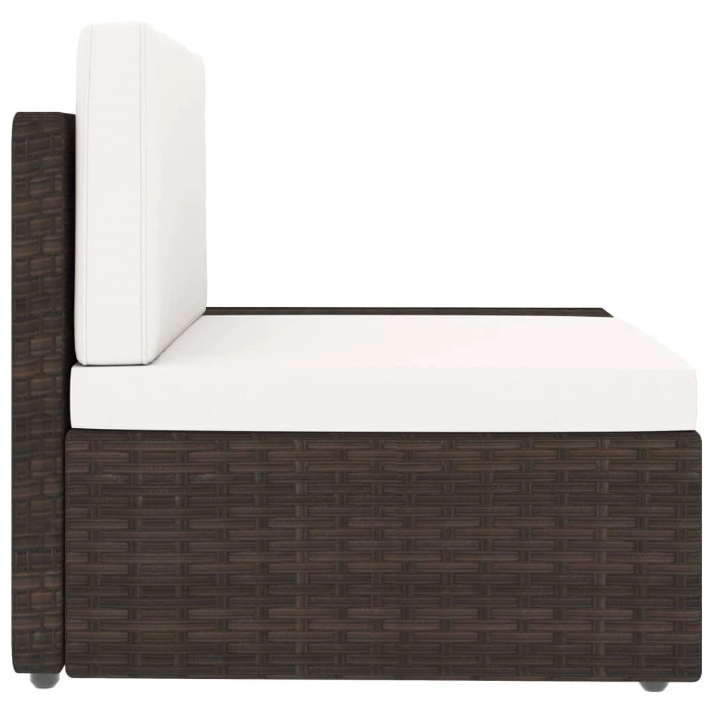 Modulinė dvivietė sofa, rudos spalvos, poliratanas