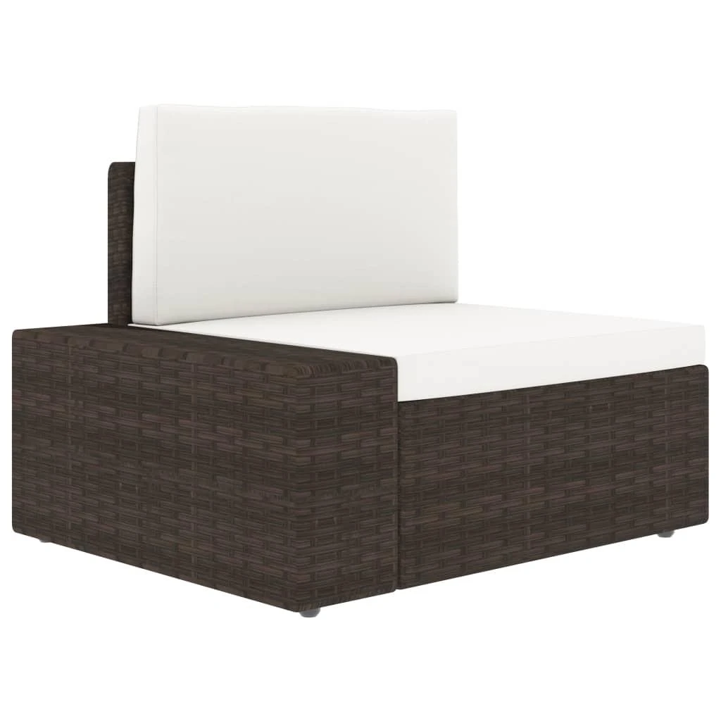 Modulinė dvivietė sofa, rudos spalvos, poliratanas