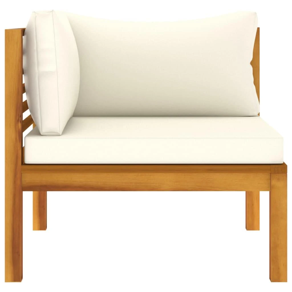 Modulinė kampinė sofa su kreminėmis pagalvėlėmis, akacija