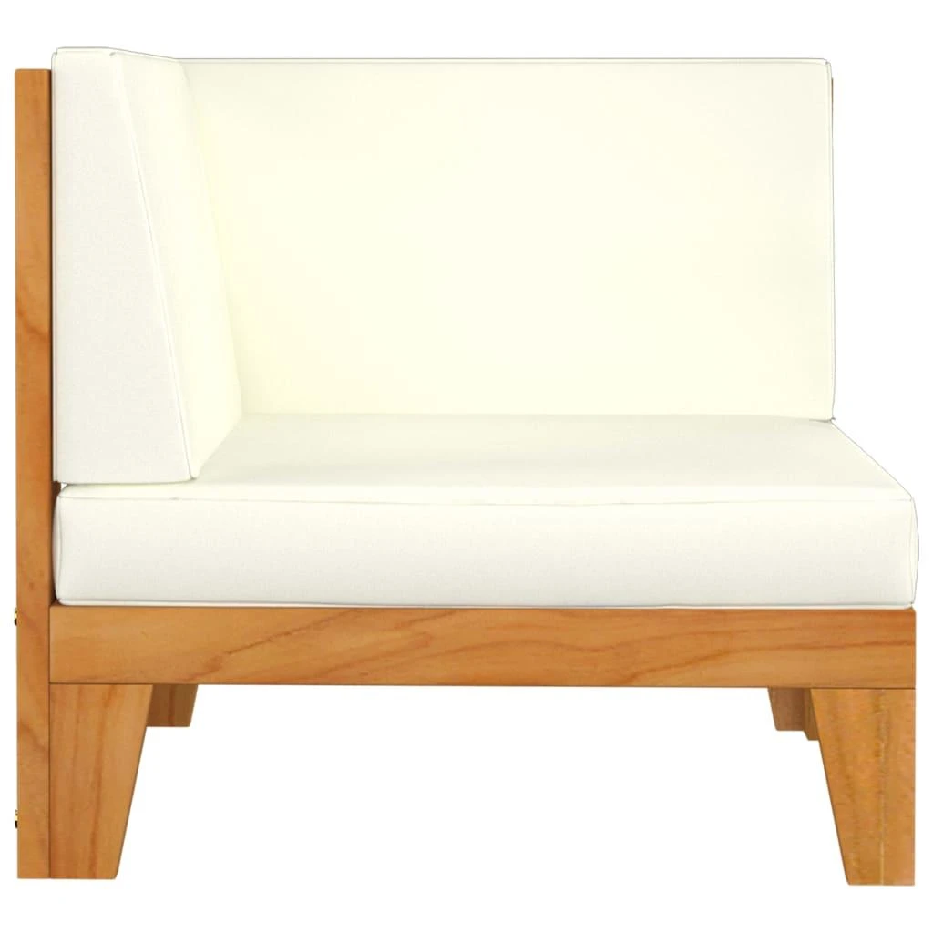 Modulinė kampinė sofa su kreminėmis pagalvėlėmis, akacija
