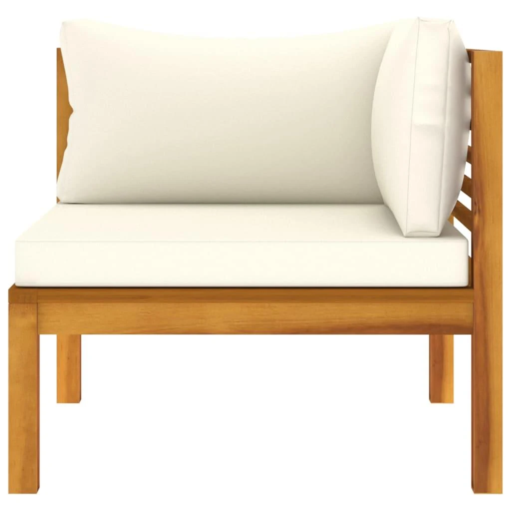 Modulinė kampinė sofa su kreminėmis pagalvėlėmis, akacija