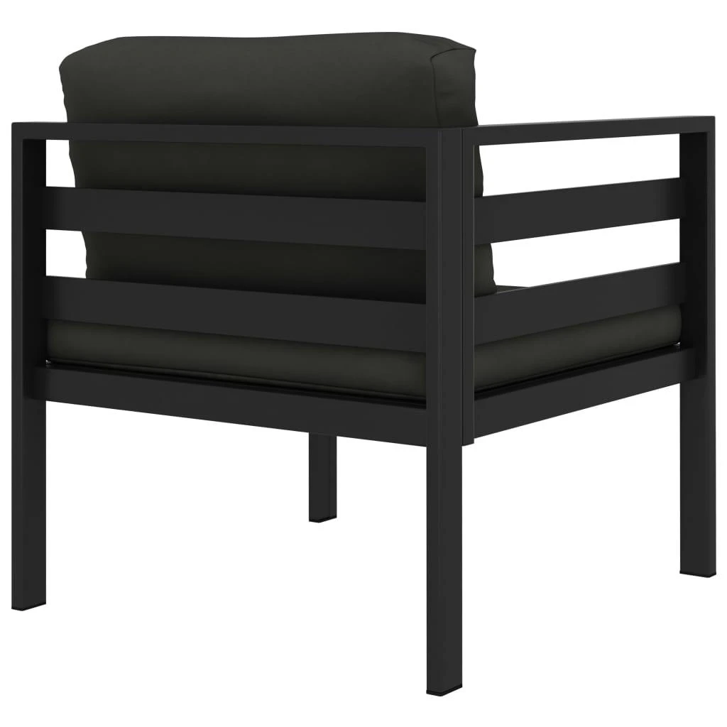 Modulinė kampinė sofa su pagalvėmis, antracito, aliuminis