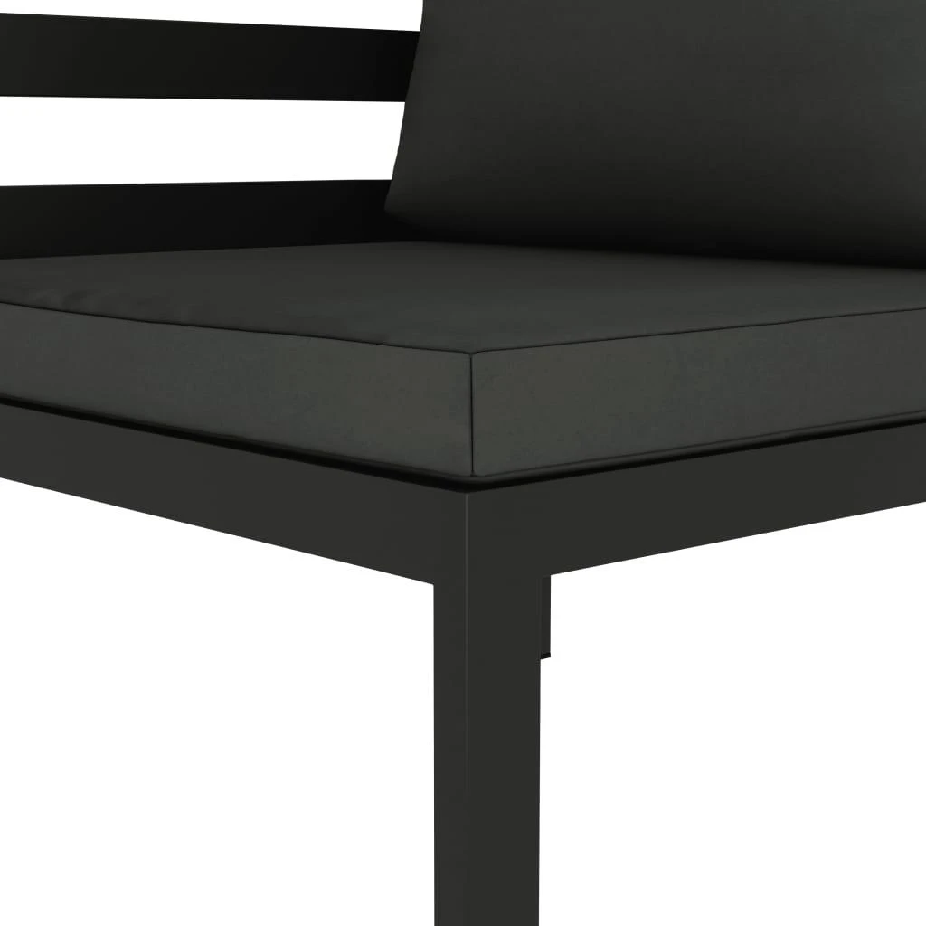 Modulinė kampinė sofa su pagalvėmis, antracito, aliuminis