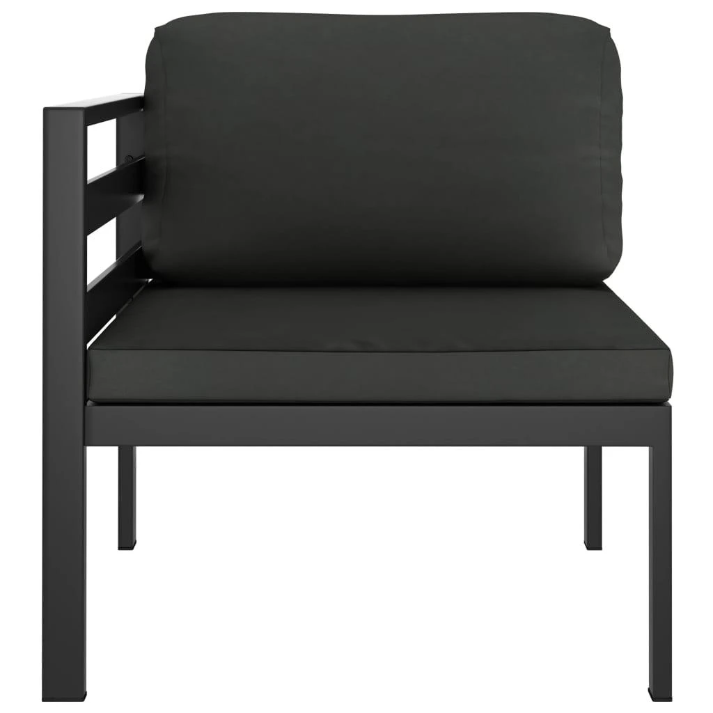 Modulinė kampinė sofa su pagalvėmis, antracito, aliuminis