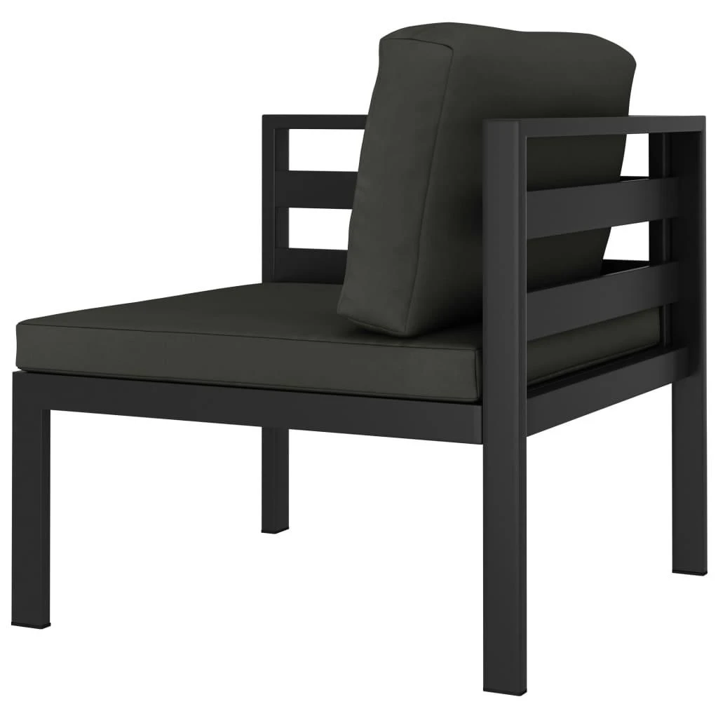 Modulinė kampinė sofa su pagalvėmis, antracito, aliuminis