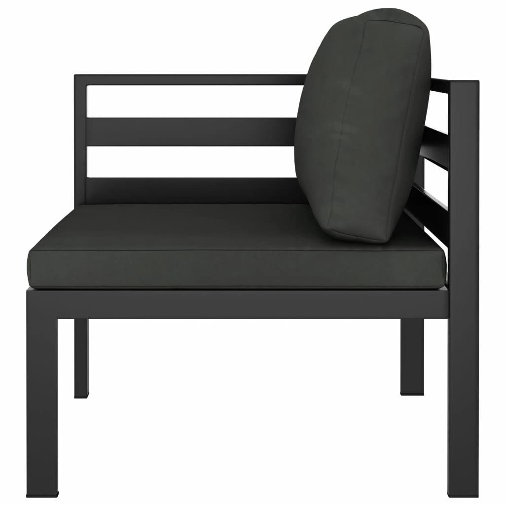 Modulinė kampinė sofa su pagalvėmis, antracito, aliuminis