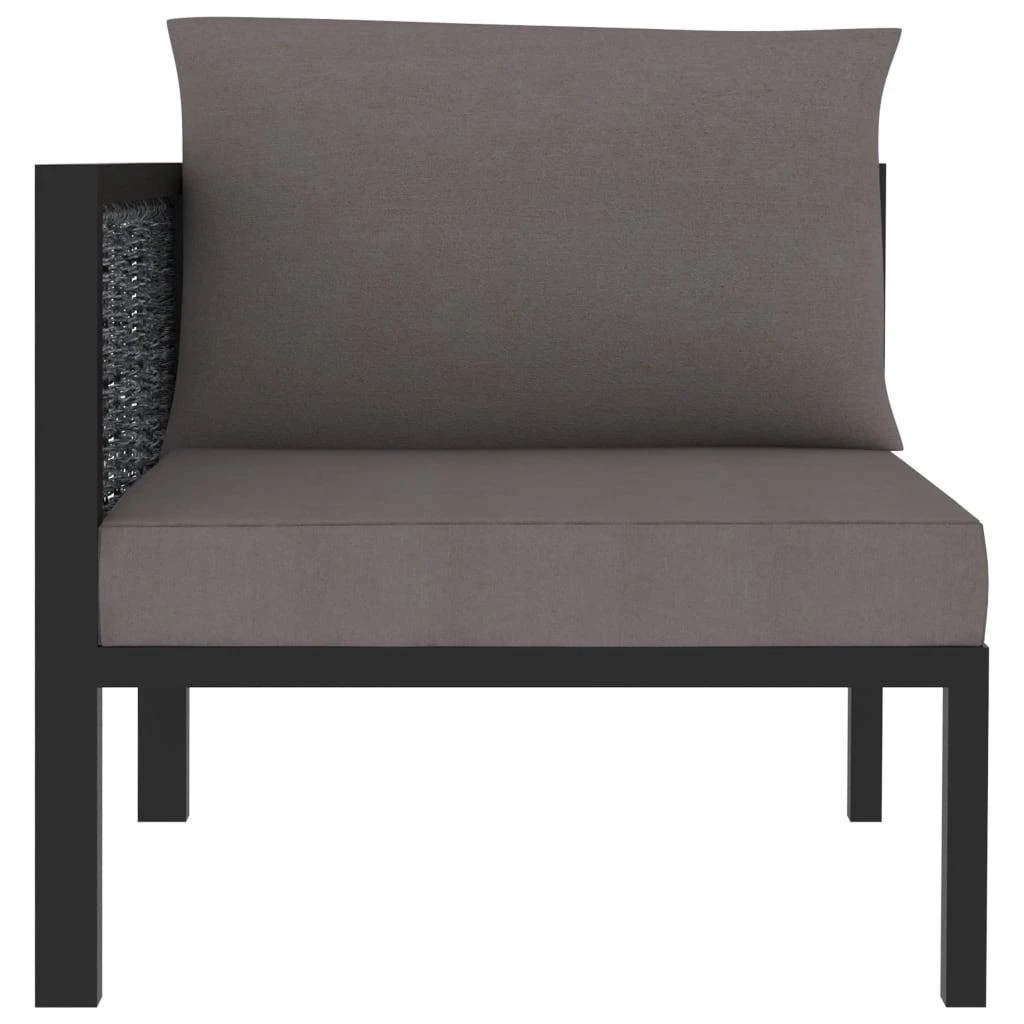 Modulinė kampinė sofa su porankiu dešinėje, pilka, poliratanas