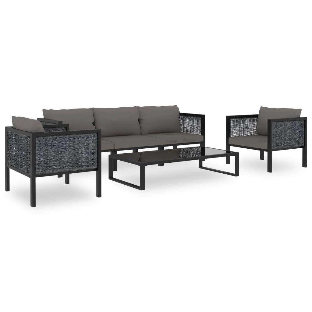 Modulinė kampinė sofa su porankiu kairėje, pilka, poliratanas