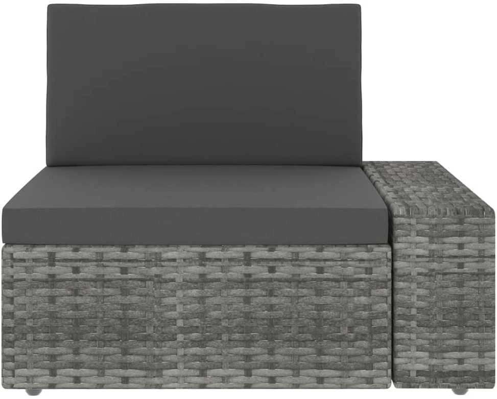 Modulinė trivietė sofa, pilkos spalvos, poliratanas