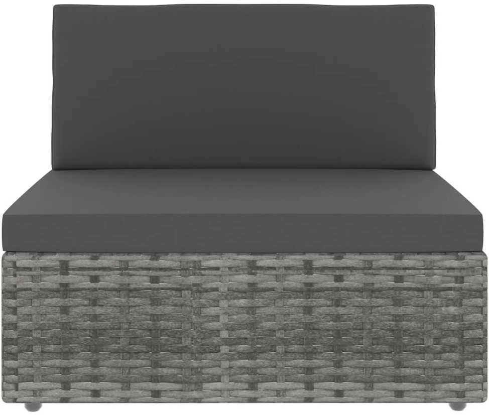 Modulinė trivietė sofa, pilkos spalvos, poliratanas