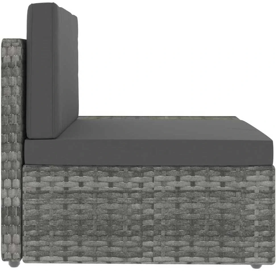 Modulinė trivietė sofa, pilkos spalvos, poliratanas