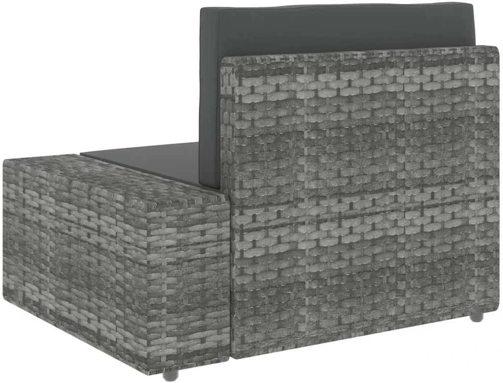 Modulinė trivietė sofa, pilkos spalvos, poliratanas