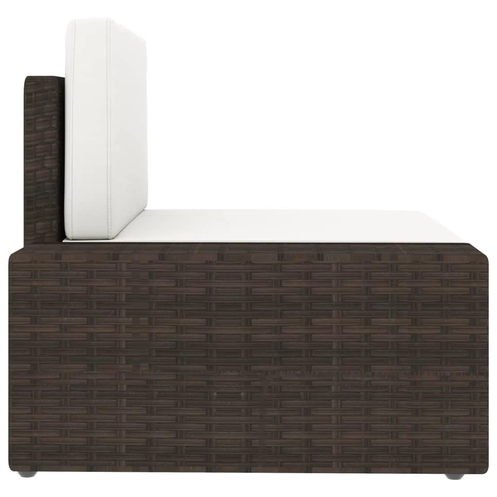 Modulinė trivietė sofa, rudos spalvos, poliratanas