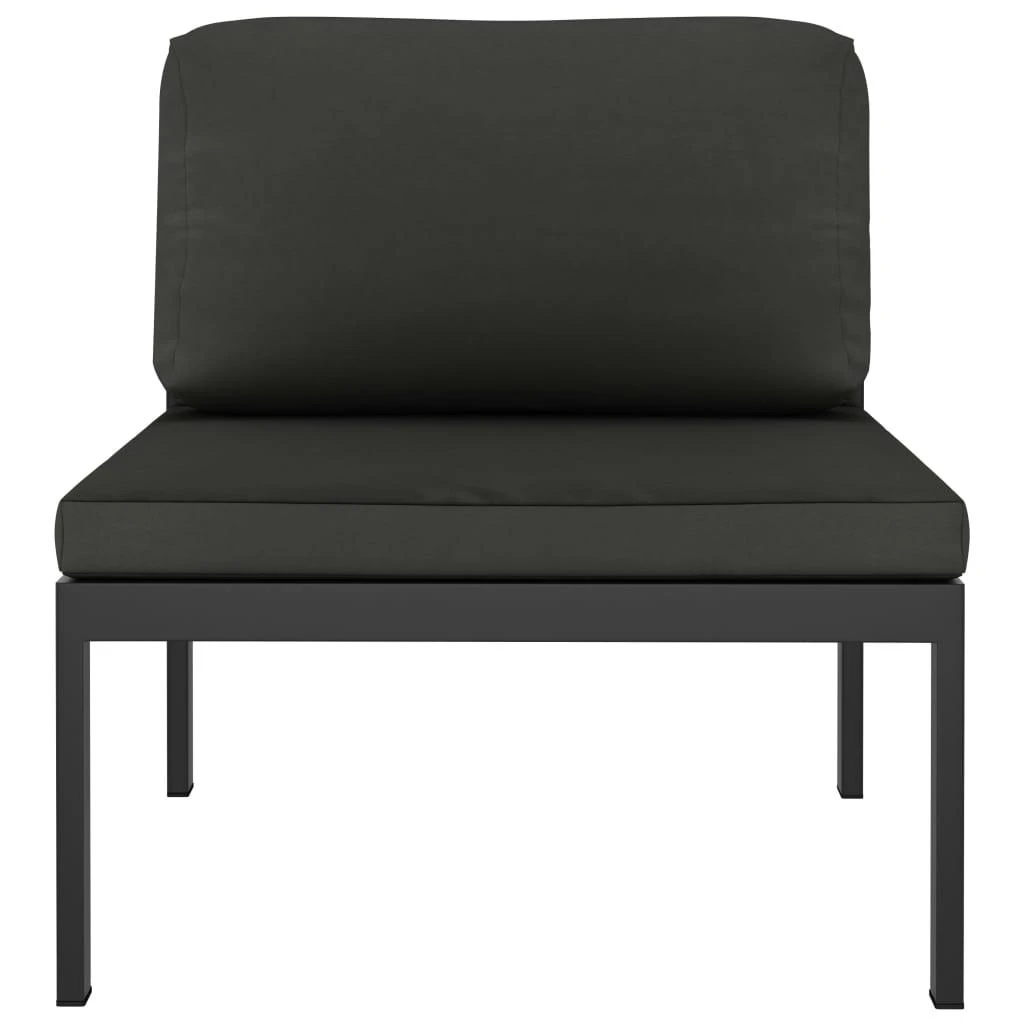 Modulinė vidurinė sofa su pagalvėmis, antracito, aliuminis