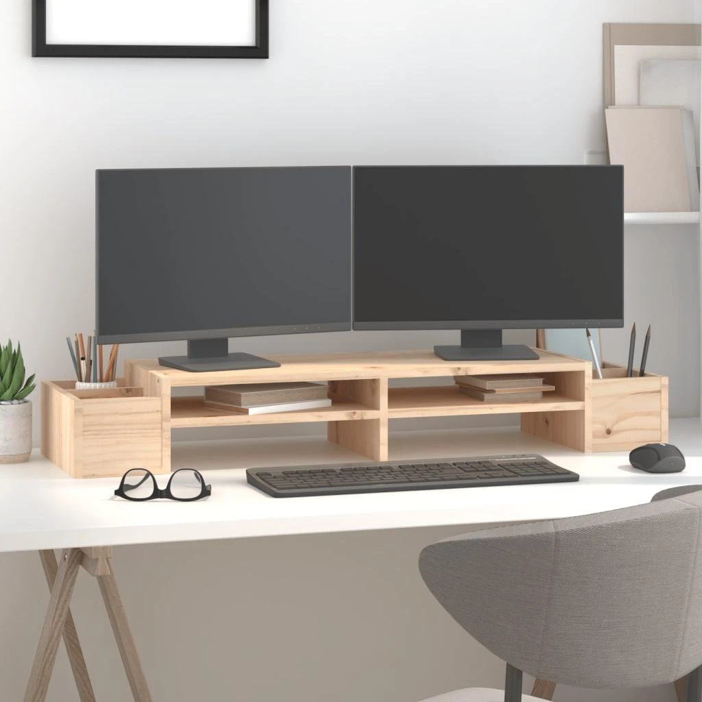 Laikiklis Monitoriaus stovas, 100x27,5x15cm, pušies medienos masyvas