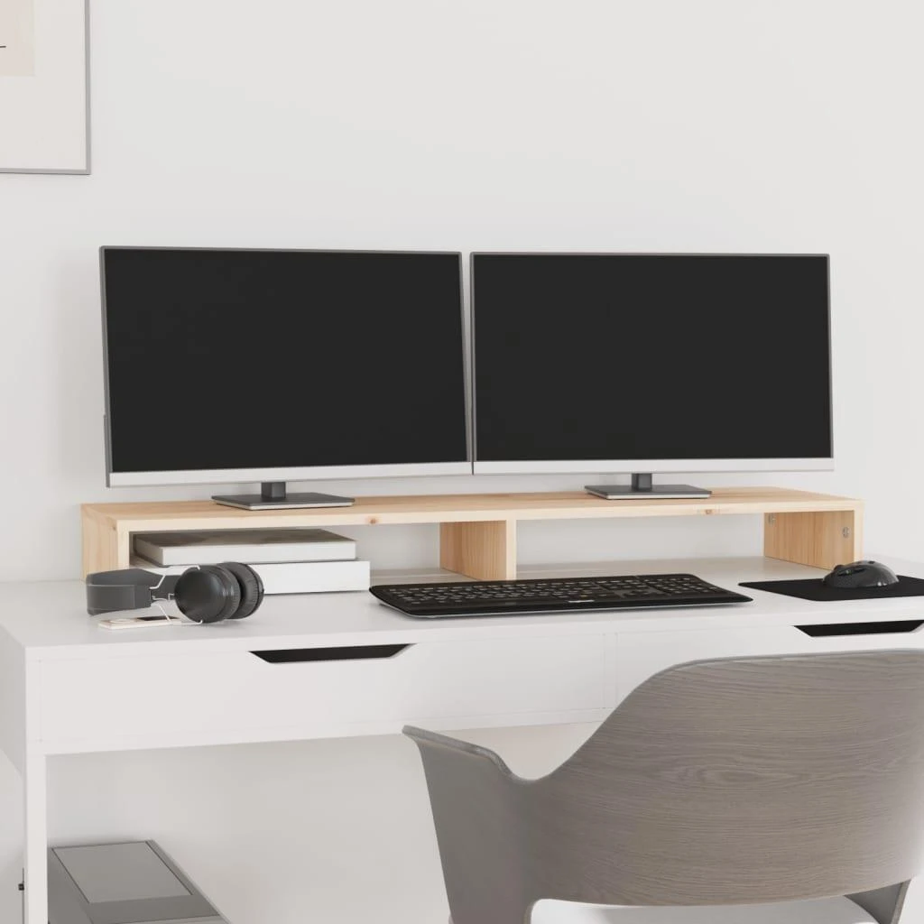 Laikiklis Monitoriaus stovas, 100x27x10cm, pušies medienos masyvas
