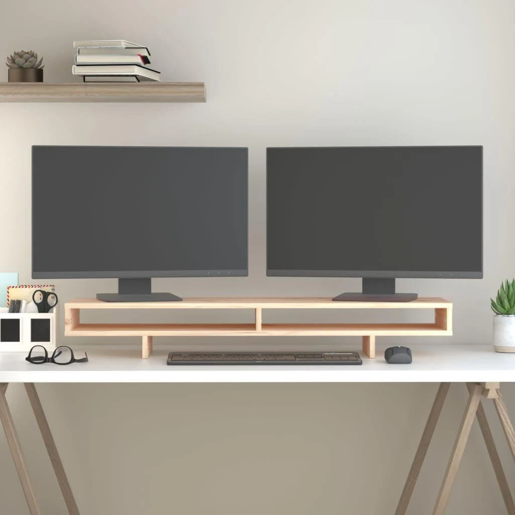 Laikiklis Monitoriaus stovas, 100x27x14cm, pušies medienos masyvas