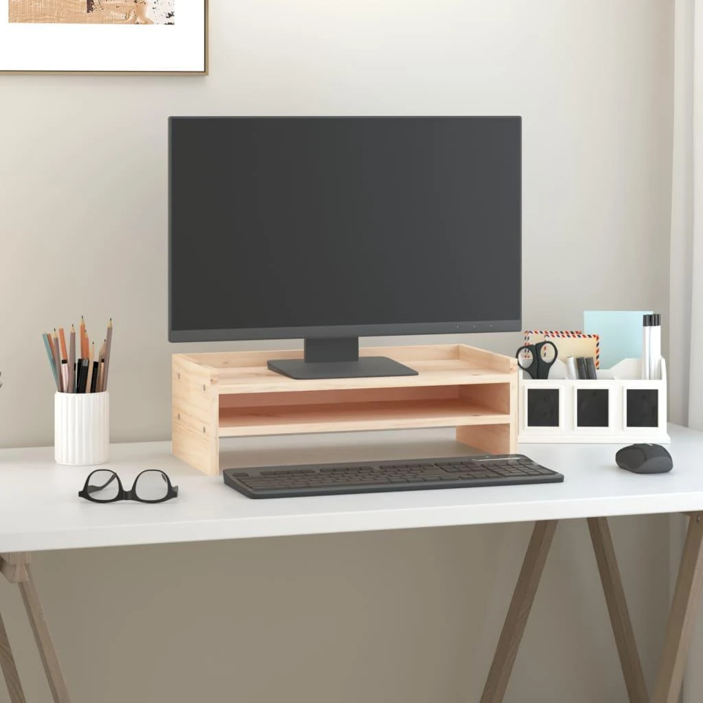 Laikiklis Monitoriaus stovas, 50x24x16cm, pušies medienos masyvas