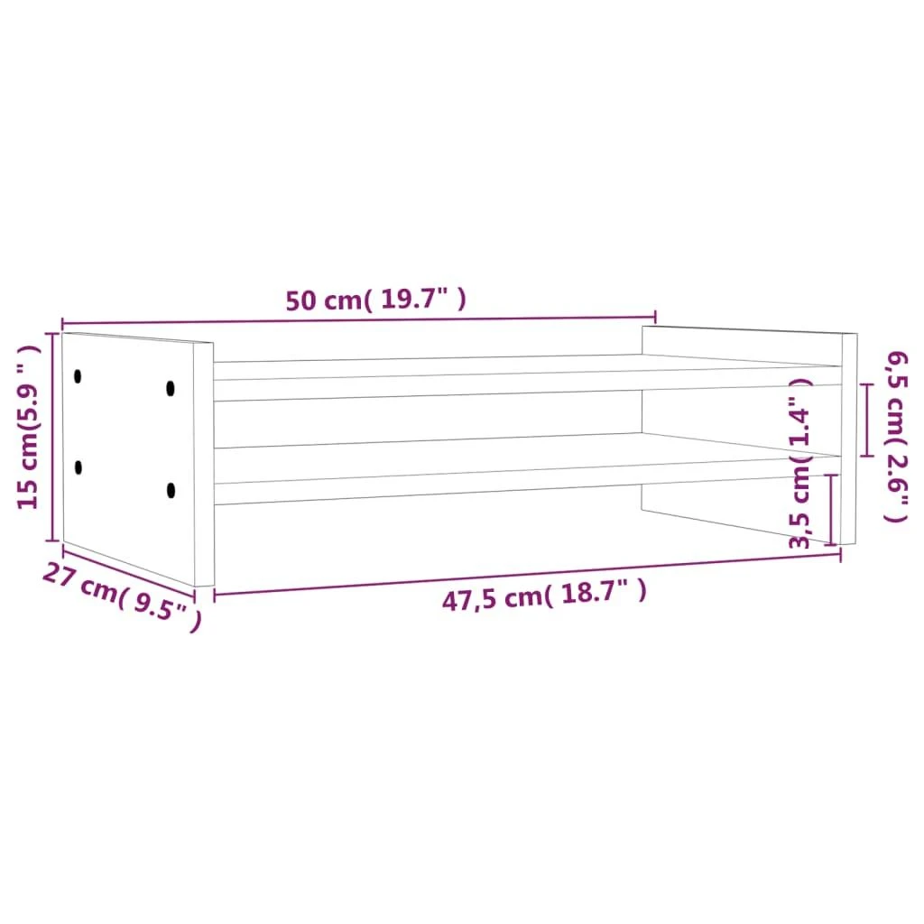 Laikiklis Monitoriaus stovas, 50x27x15cm, pušies medienos masyvas