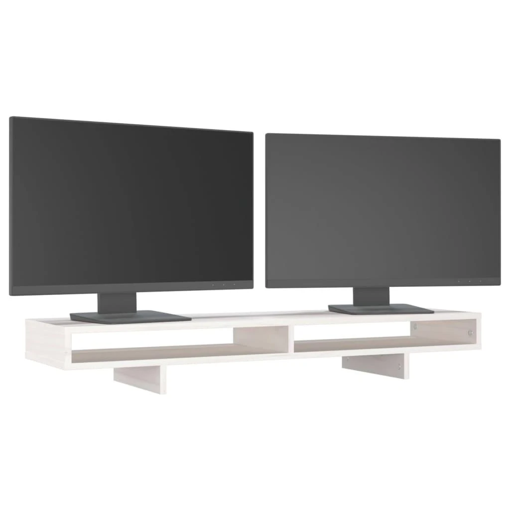 Laikiklis Monitoriaus stovas, baltas, 100x27x14cm, pušies masyvas