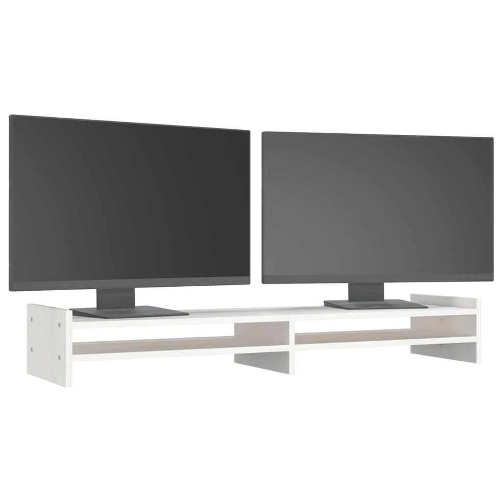 Laikiklis Monitoriaus stovas, baltas, 100x27x15cm, pušies masyvas