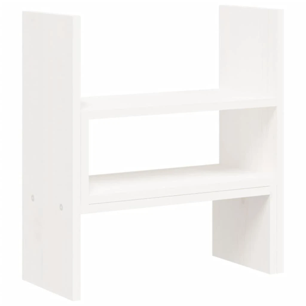 Laikiklis Monitoriaus stovas, baltas, (39–72)x17x43cm, pušies masyvas