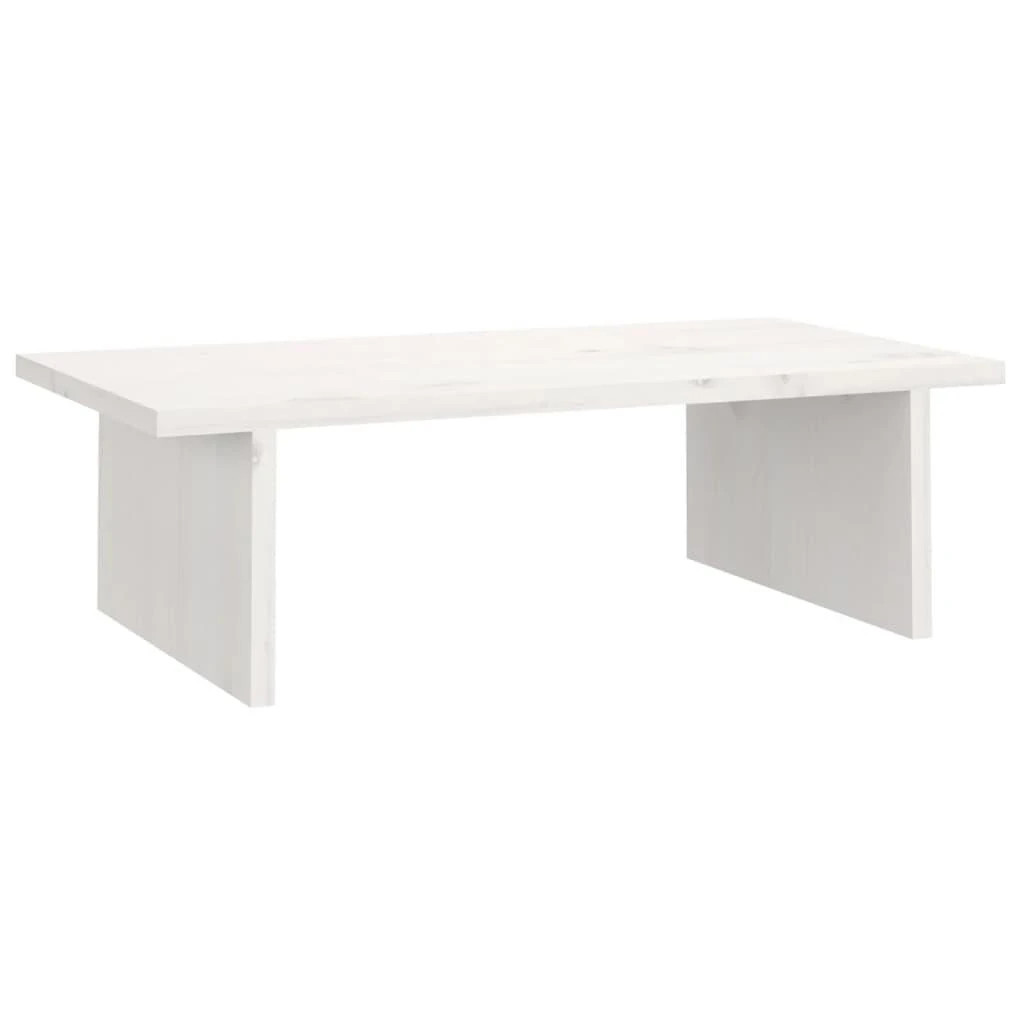 Laikiklis Monitoriaus stovas, baltas, 50x27x15cm, pušies medienos masyvas