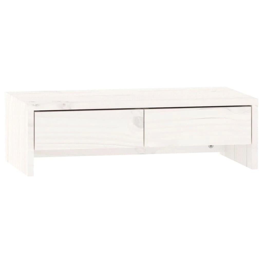 Laikiklis Monitoriaus stovas, baltas, 50x27x15cm, pušies medienos masyvas