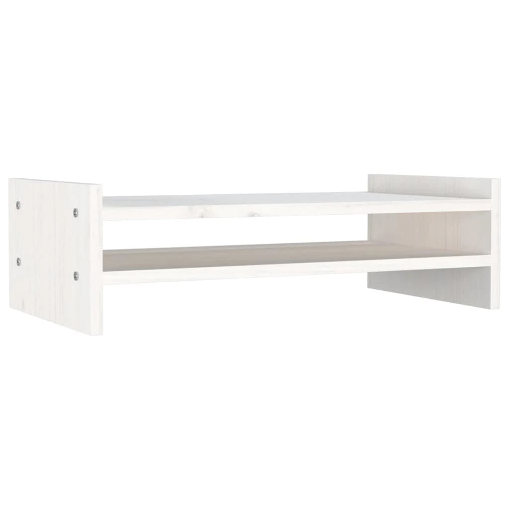 Laikiklis Monitoriaus stovas, baltas, 50x27x15cm, pušies medienos masyvas