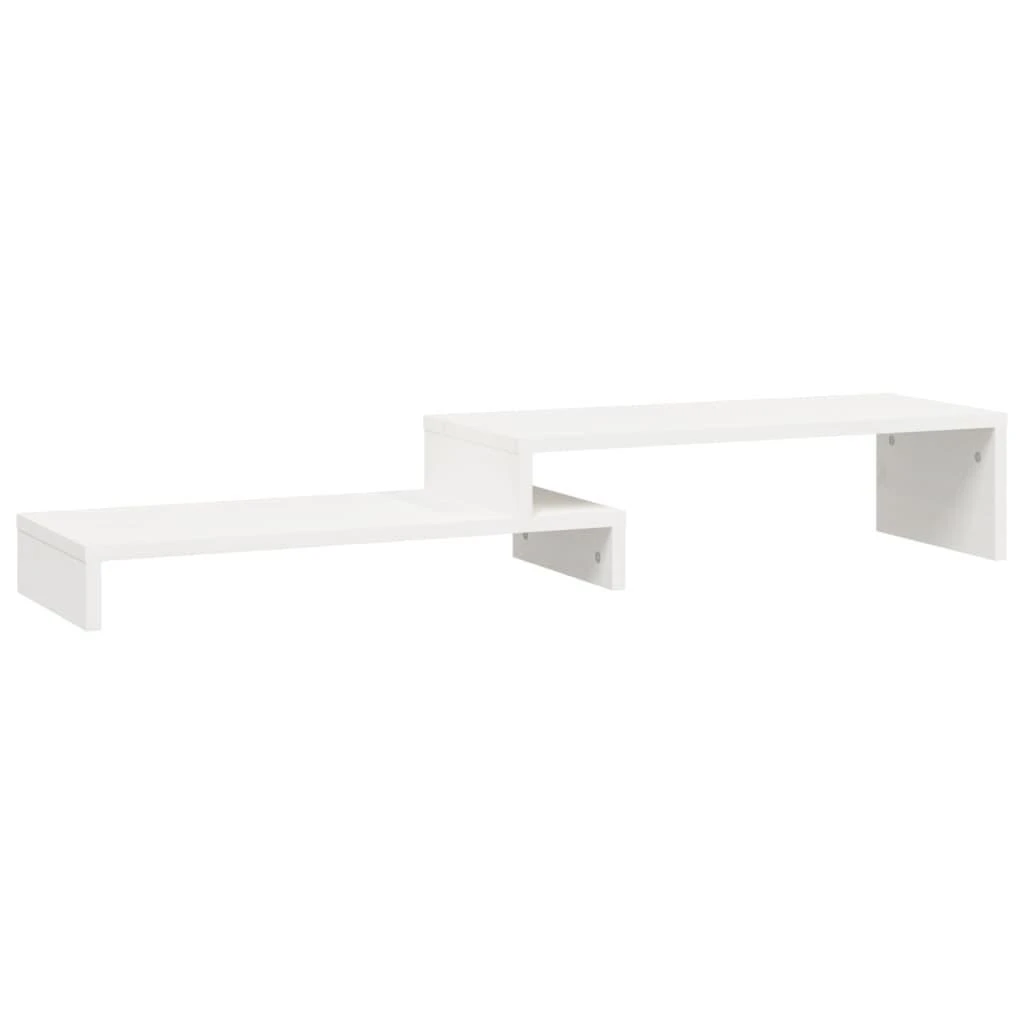 Laikiklis Monitoriaus stovas, baltas, (52–101)x22x14cm, pušies masyvas