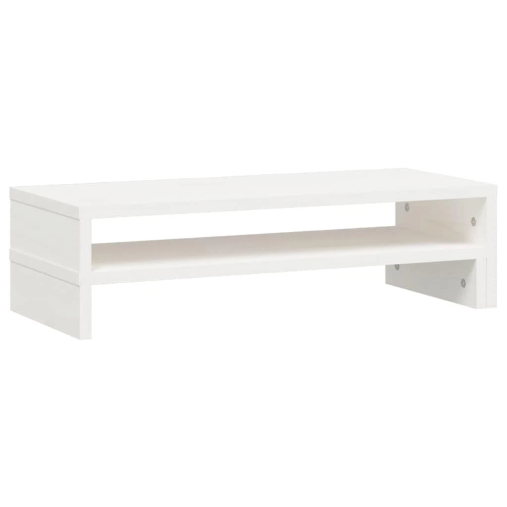 Laikiklis Monitoriaus stovas, baltas, (52–101)x22x14cm, pušies masyvas