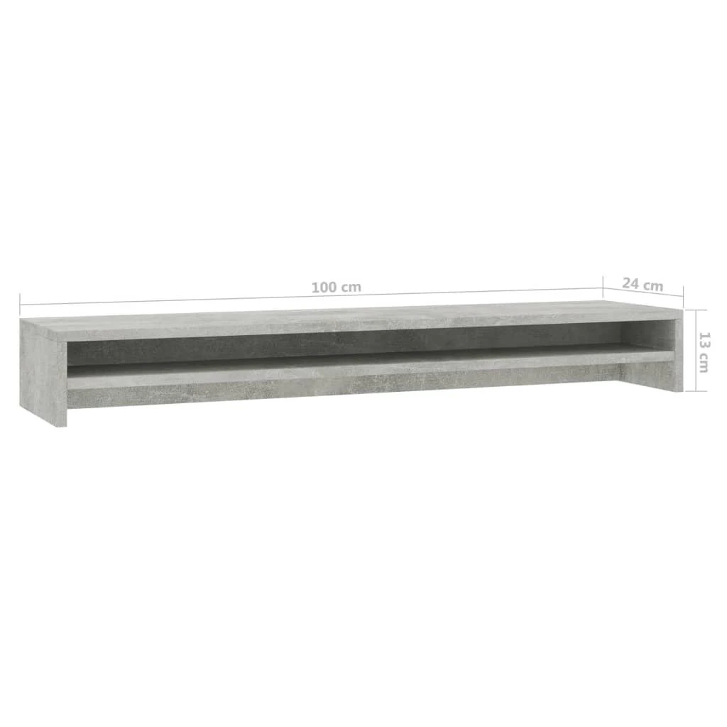 Laikiklis Monitoriaus stovas, betono pilkos spalvos, 100x24x13cm, MDP