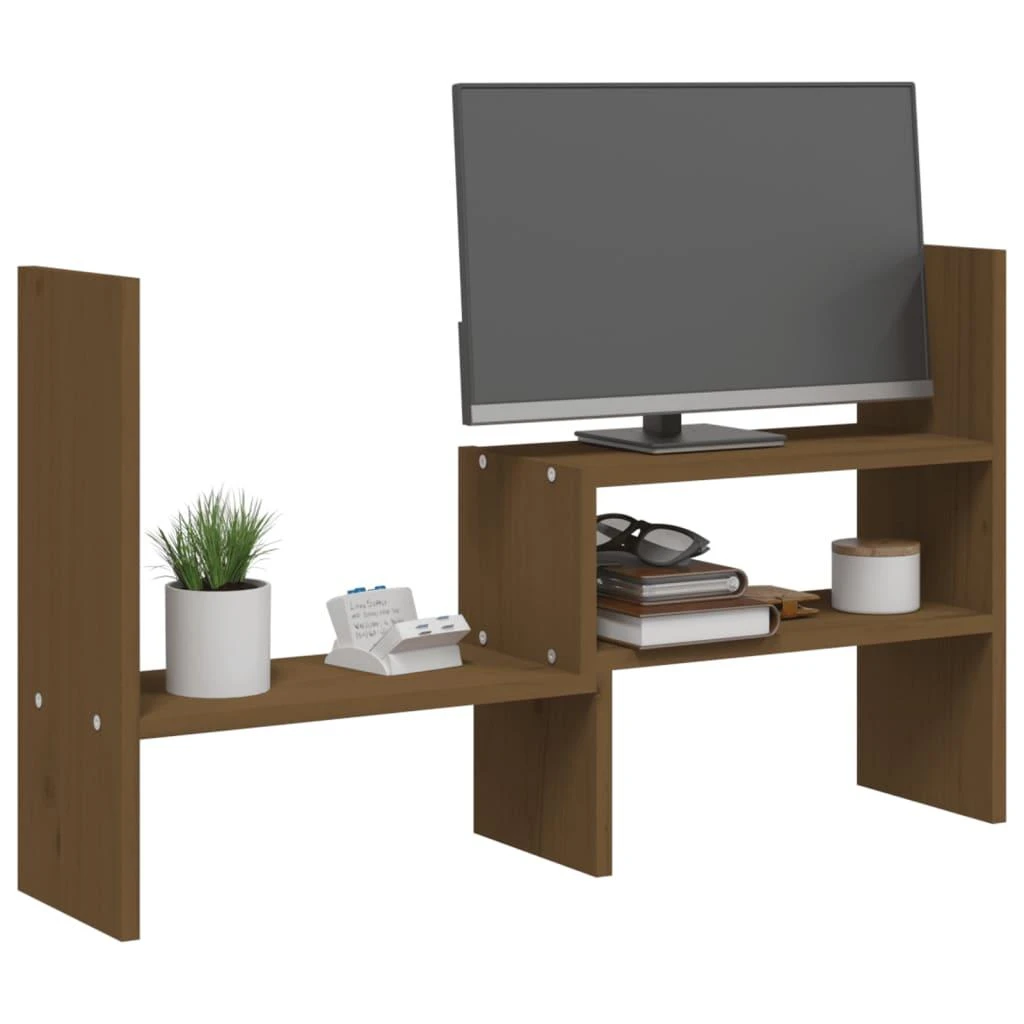 Laikiklis Monitoriaus stovas, medaus rudas, (39–72)x17x43cm, pušis