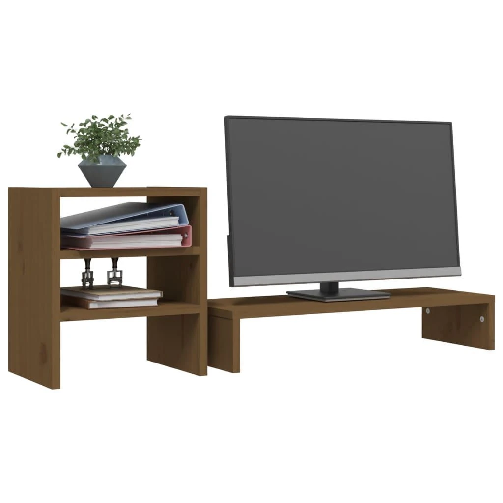 Laikiklis Monitoriaus stovas, medaus rudas, 81x20x30cm, pušies masyvas