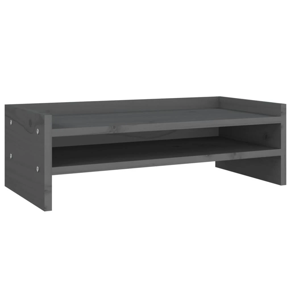 Laikiklis Monitoriaus stovas, pilkas, 50x24x16cm, pušies medienos masyvas