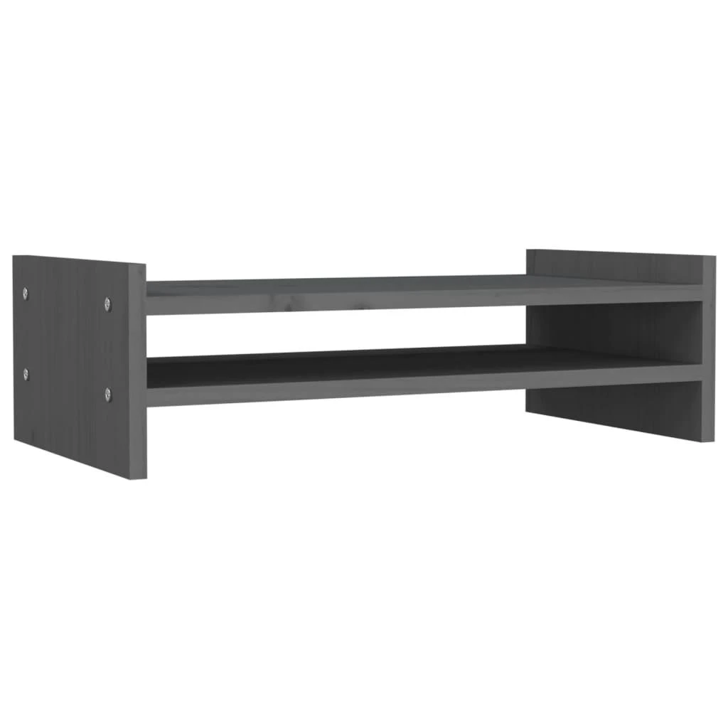 Laikiklis Monitoriaus stovas, pilkas, 50x27x15cm, pušies medienos masyvas