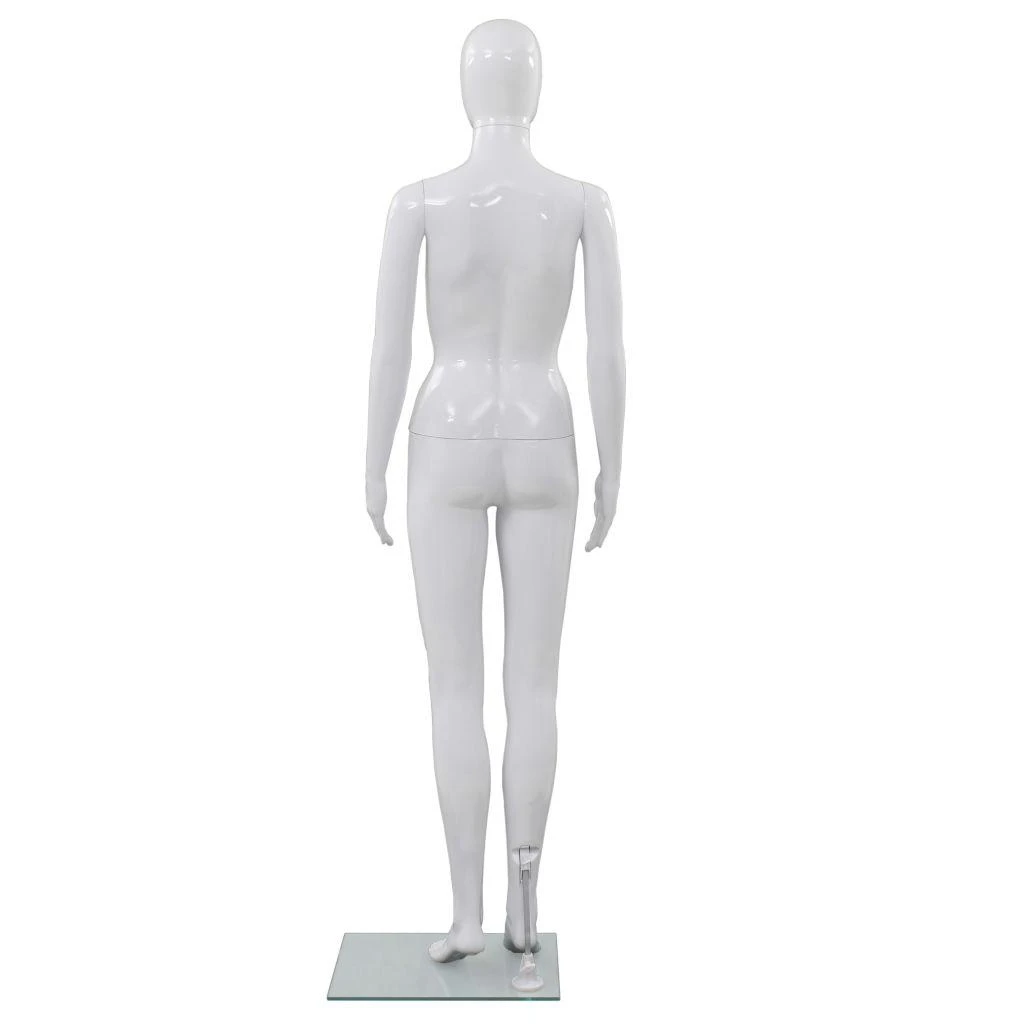 Moteriškas manekenas, stiklo pagrindas, blizgus, baltas, 175cm