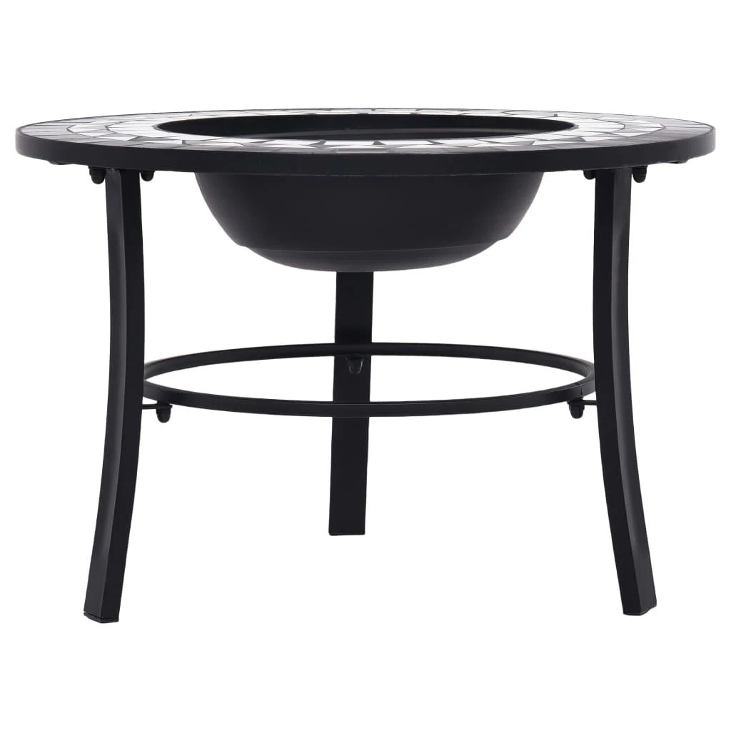 Mozaikinė laužavietė, juodos ir baltos spalvos, 68cm, keramika