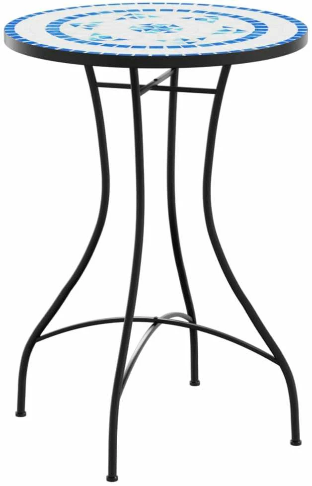 Mozaikinis bistro staliukas, mėlynas/baltas, 50x70cm, keramika