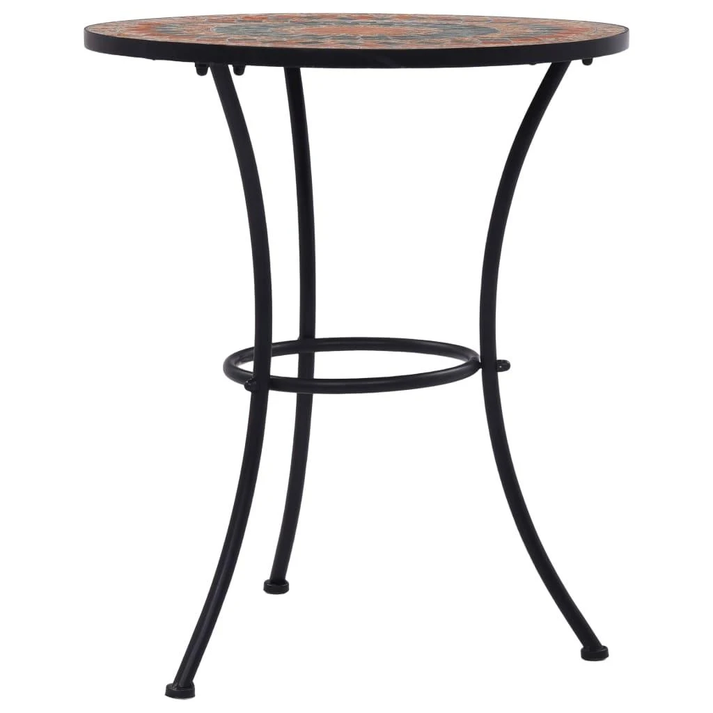 Mozaikinis bistro staliukas, oranžinis/pilkas, 60cm, keramika