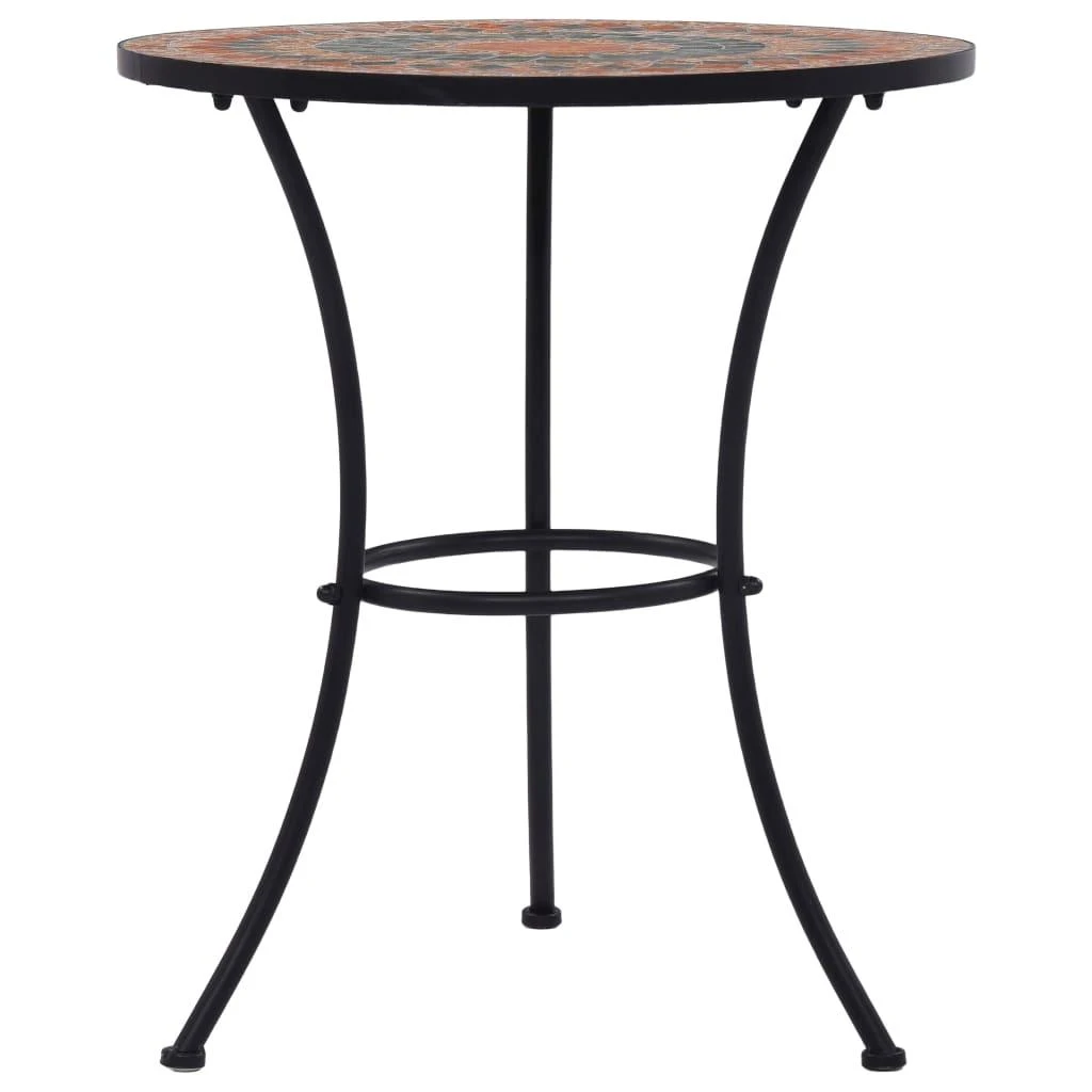 Mozaikinis bistro staliukas, oranžinis/pilkas, 60cm, keramika